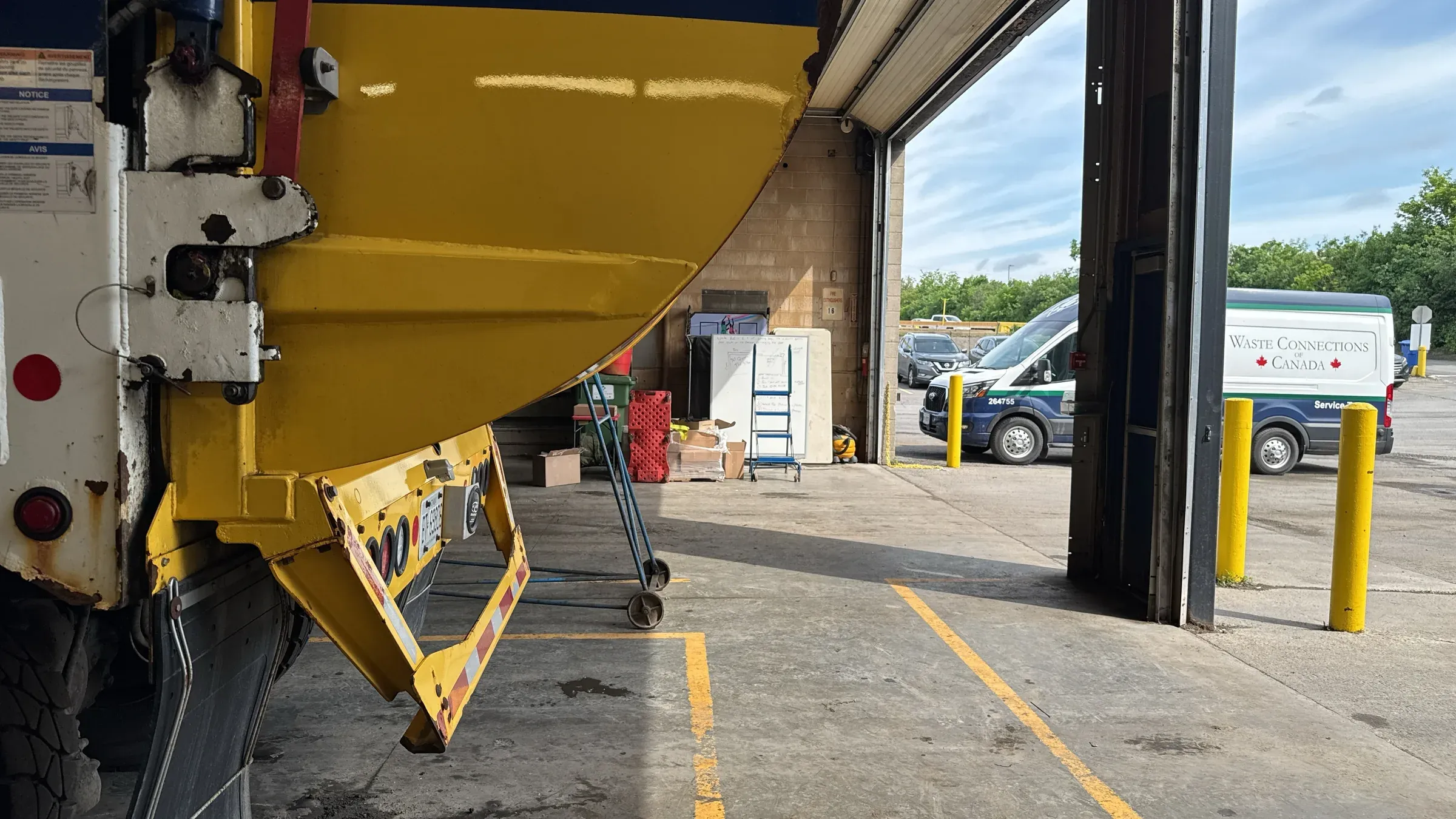 A truck with Search Eye in a service bay
